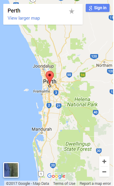 Map of Carpet Clean areas in Perth West Australia